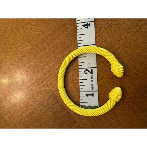Yellow Twisted Rope Open Cuff Bracelet - Picture 2 of 3